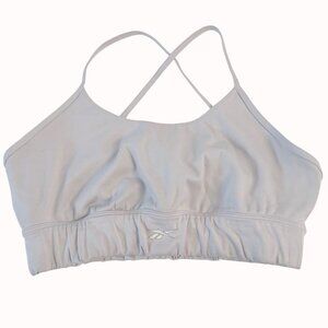Reebok Lavender Sports Bra Cross Back Straps Cut Out Womens Size M Stretchy
